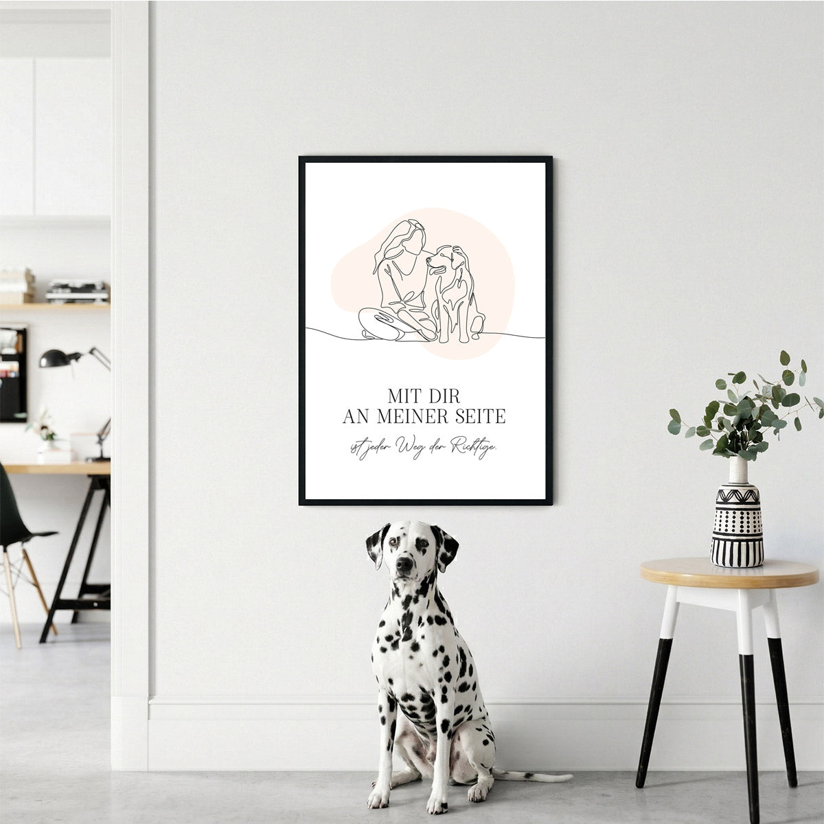 Poster „Mit dir an meiner Seite“ – Emotionale Line Art Boho Wanddeko