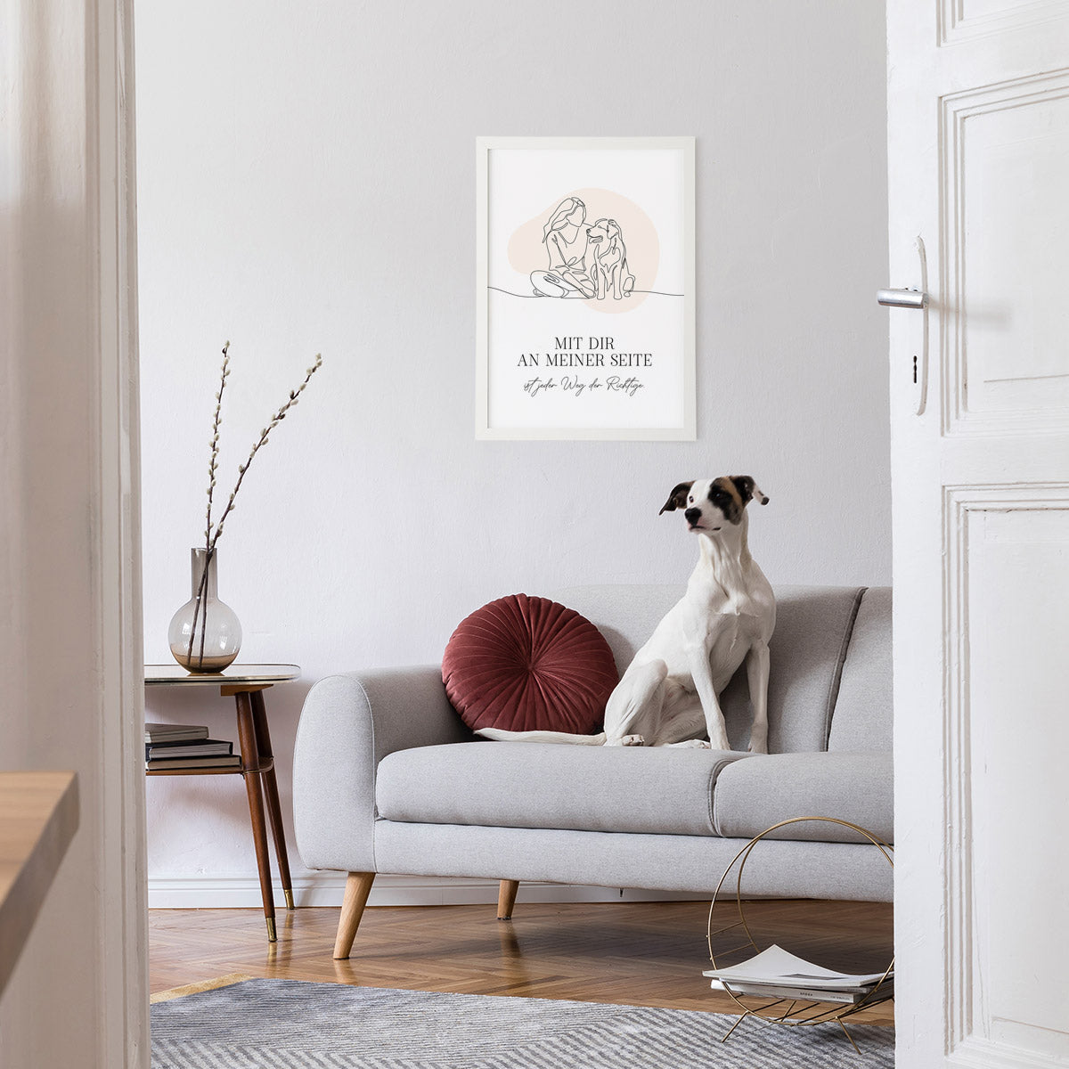 Poster „Mit dir an meiner Seite“ – Emotionale Line Art Boho Wanddeko
