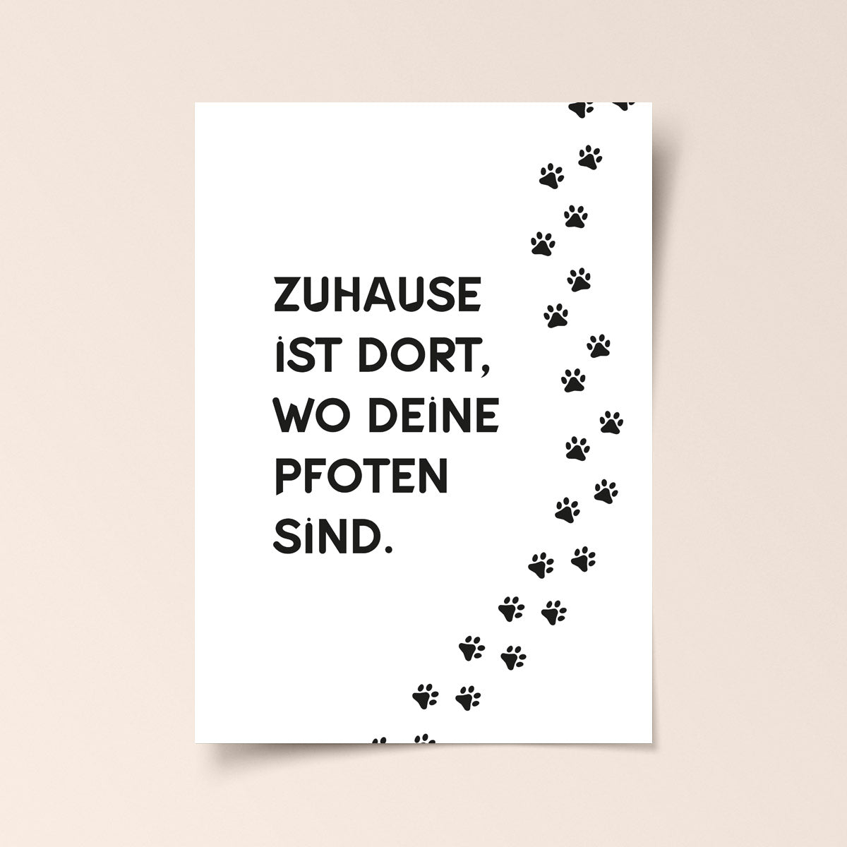 Poster „Zuhause ist dort…“ – Minimalistische Schwarz-Weiß Wanddeko