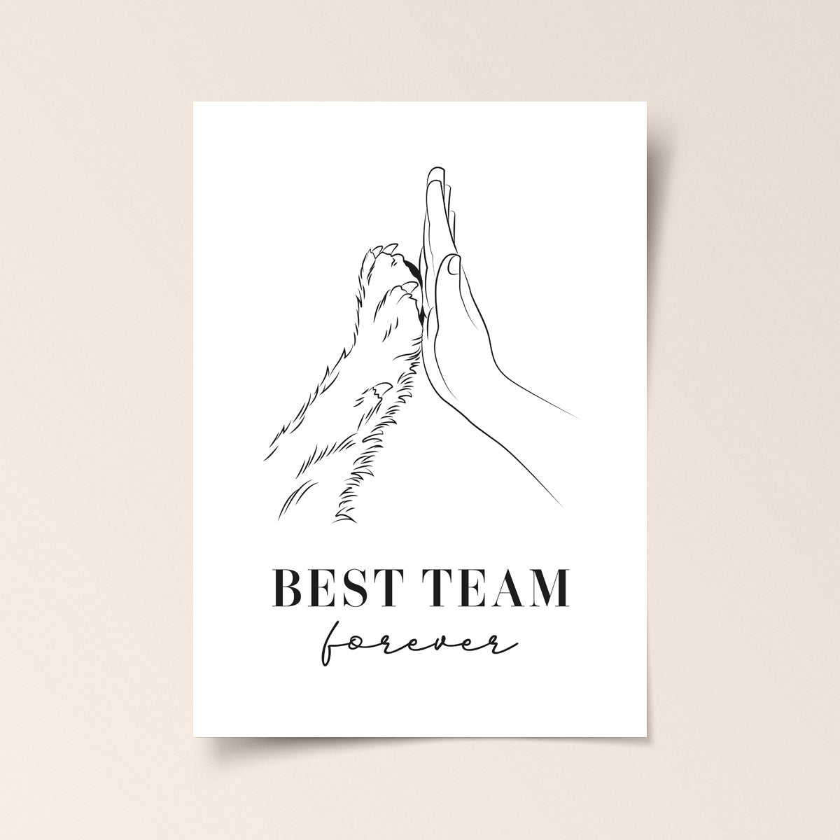 Poster „Best Team Forever“ – Line Art Wanddeko