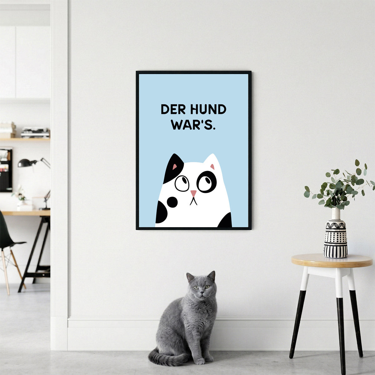 Poster „Der Hund war's“ – Humorvolle Wanddeko