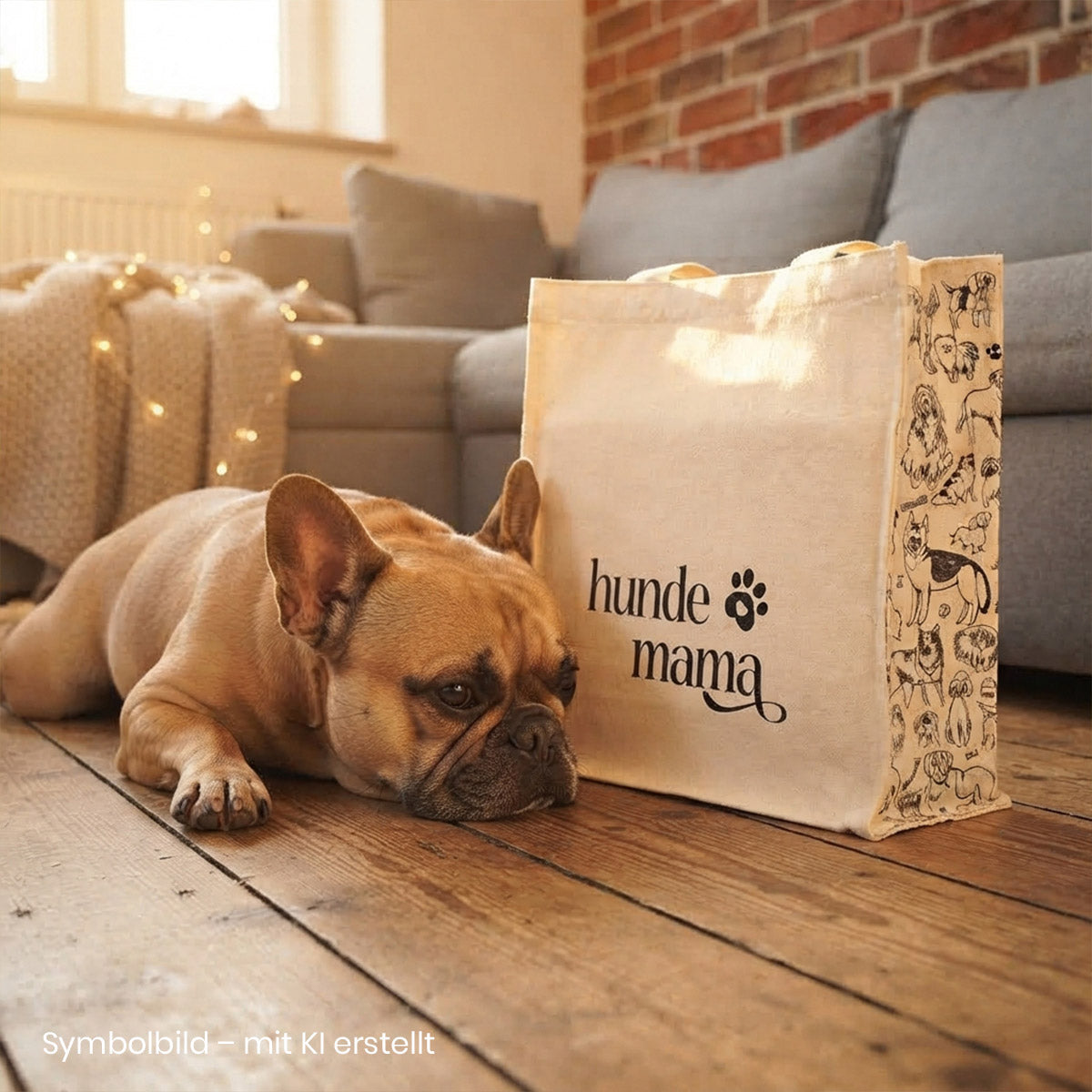 Canvas-Tasche „HundeMama“ – Robuste Shopper-Tasche mit Reißverschluss