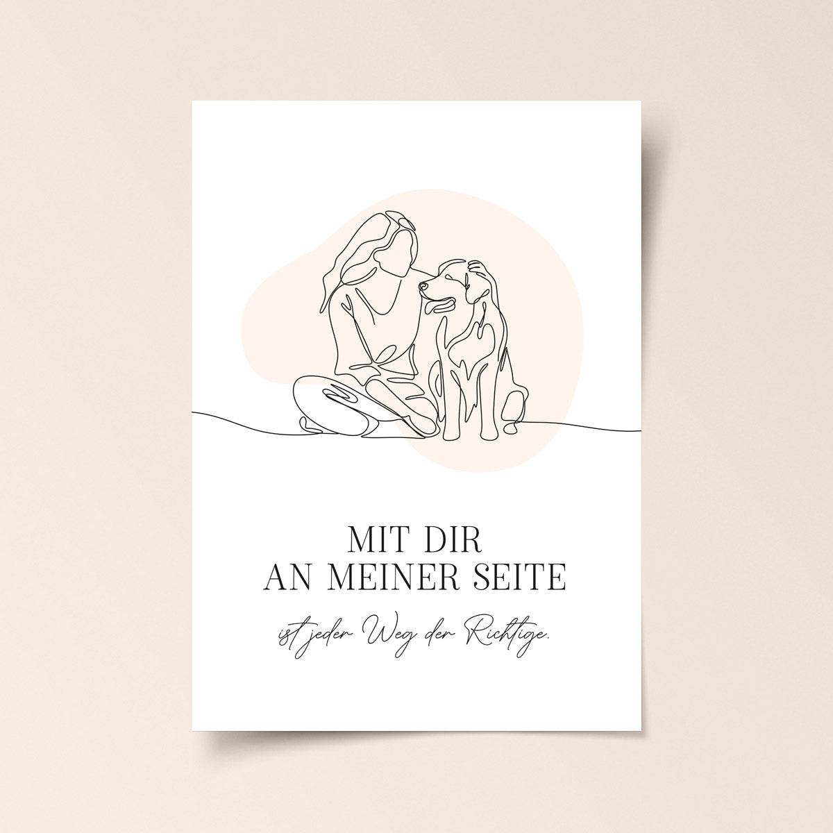Poster „Mit dir an meiner Seite“ – Emotionale Line Art Boho Wanddeko