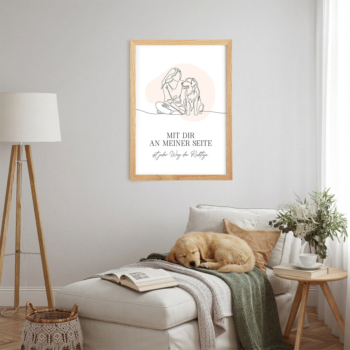 Poster „Mit dir an meiner Seite“ – Emotionale Line Art Boho Wanddeko