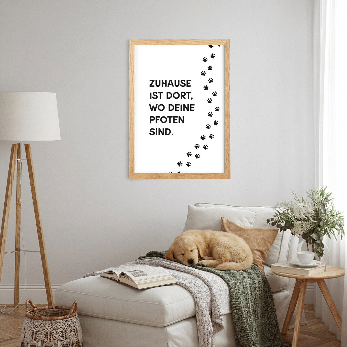Poster „Zuhause ist dort…“ – Minimalistische Schwarz-Weiß Wanddeko