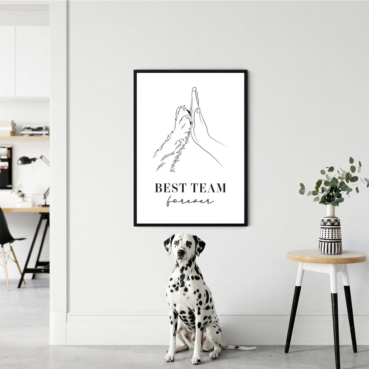 Poster „Best Team Forever“ – Line Art Wanddeko