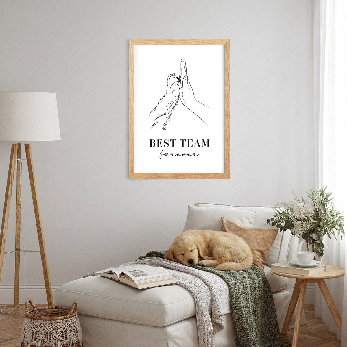 Poster „Best Team Forever“ – Line Art Wanddeko