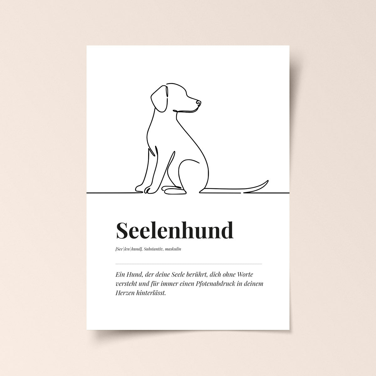 Poster "Seelenhund" – Ästhetische Scandi Wanddeko