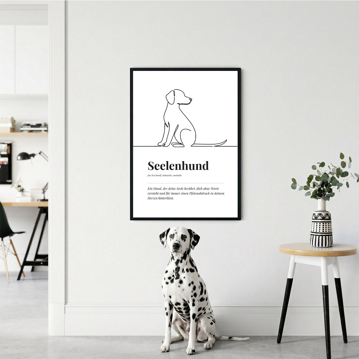 Poster "Seelenhund" – Ästhetische Scandi Wanddeko