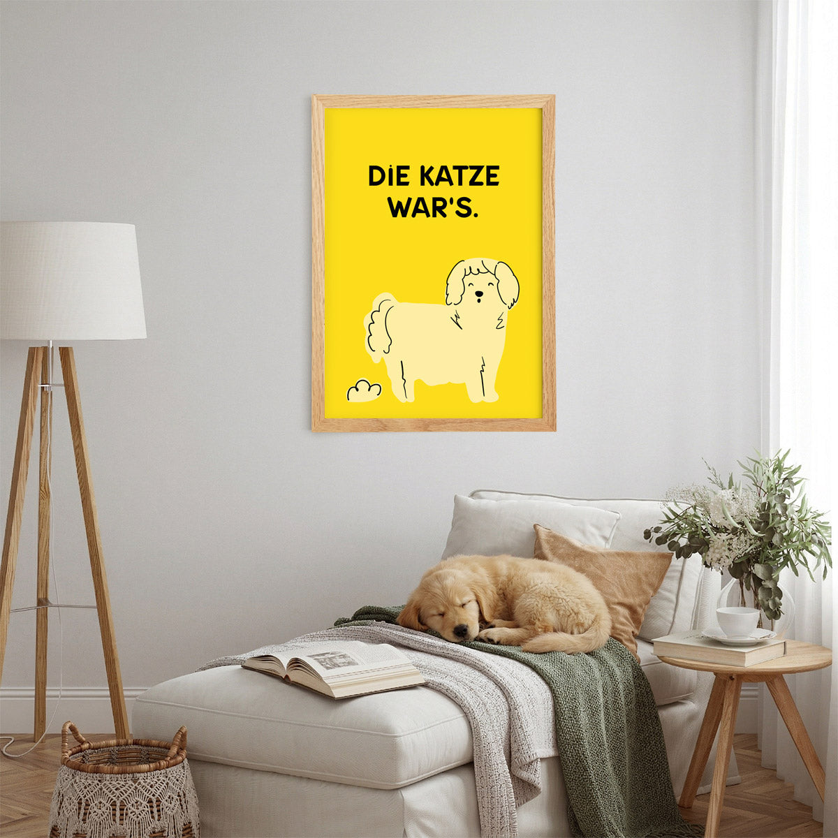 Poster „Die Katze war's“ - lustige Line Art Wanddeko