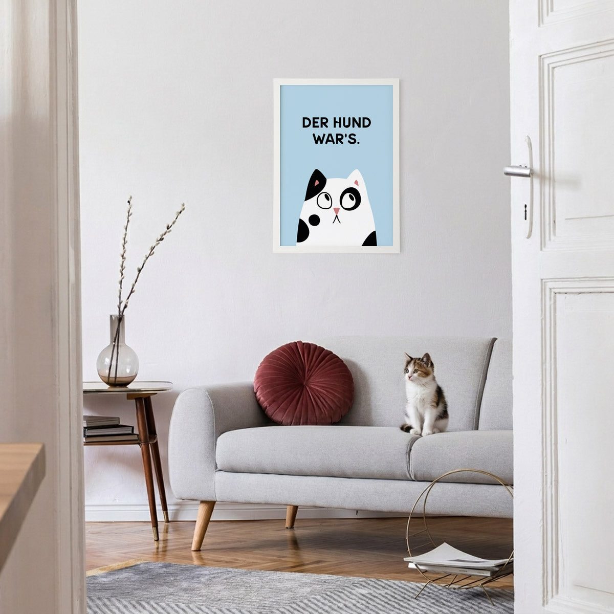 Poster „Der Hund war's“ – Humorvolle Wanddeko