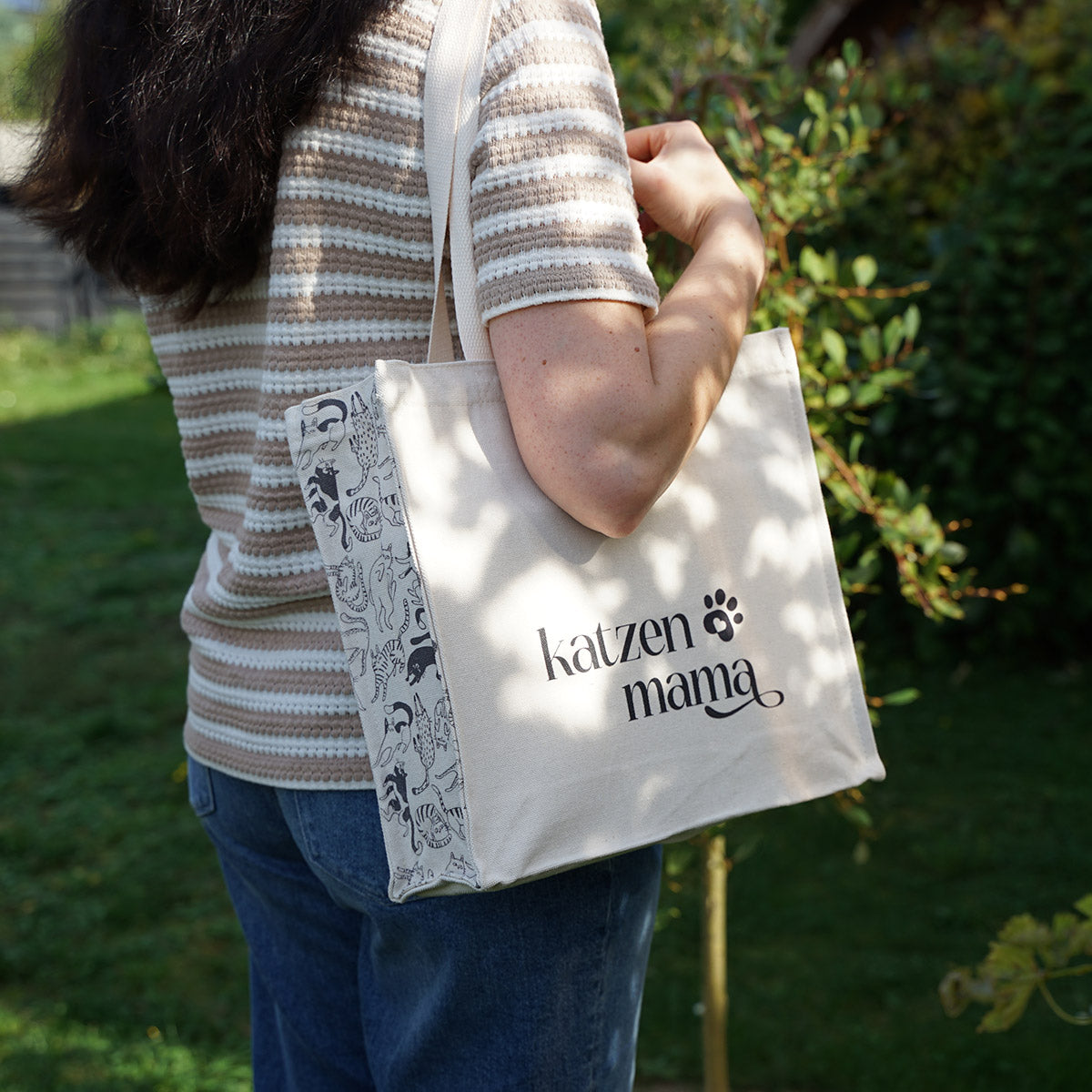 Canvas-Tasche „KatzenMama“ – Robuste Shopper-Tasche mit Reißverschluss