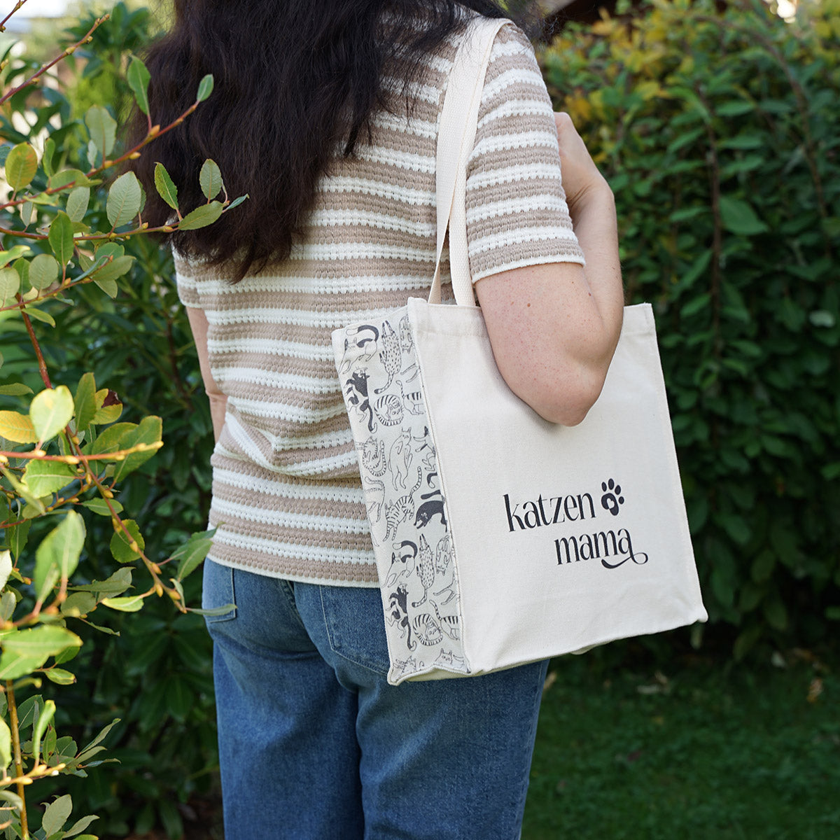 Canvas-Tasche „KatzenMama“ – Robuste Shopper-Tasche mit Reißverschluss