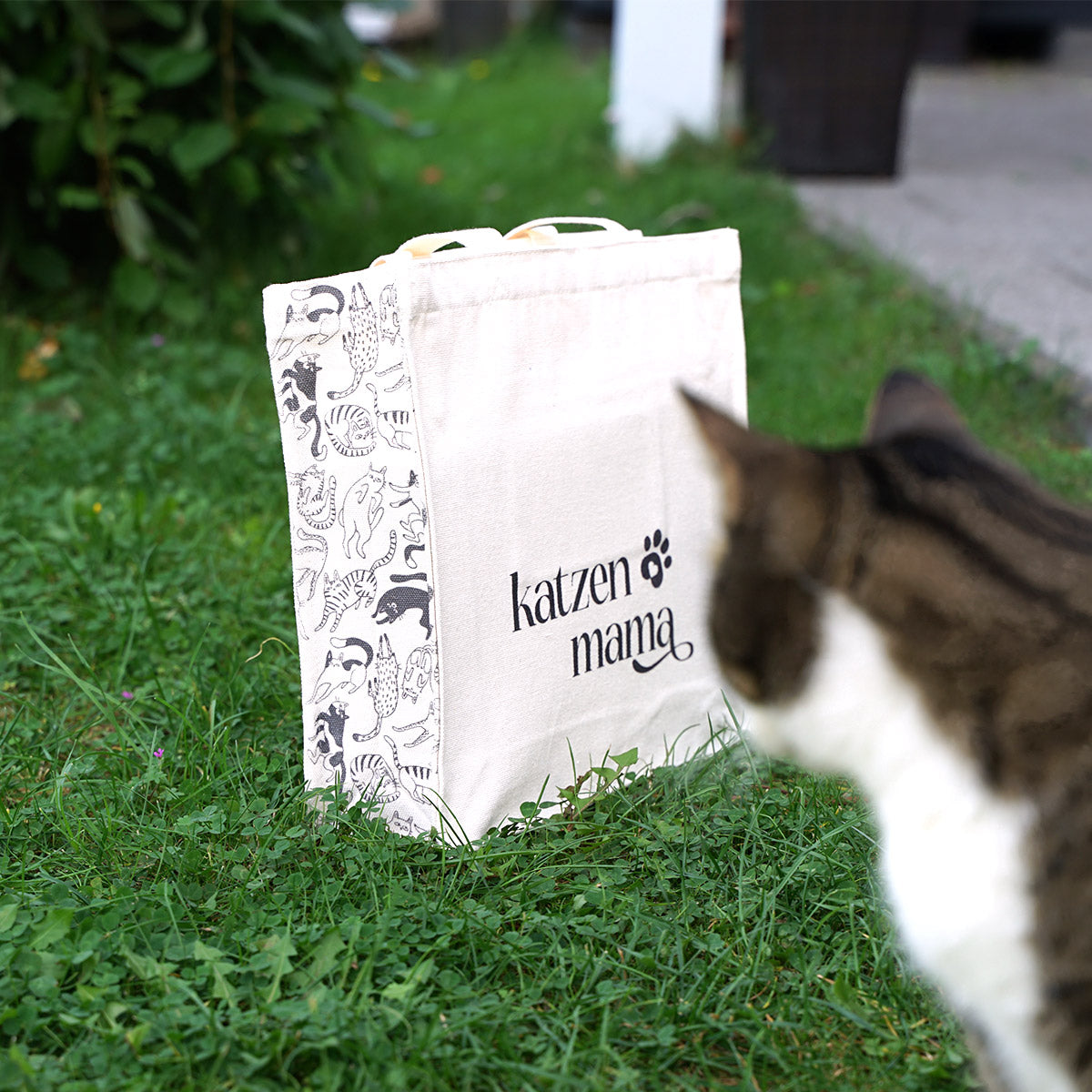Canvas-Tasche „KatzenMama“ – Robuste Shopper-Tasche mit Reißverschluss